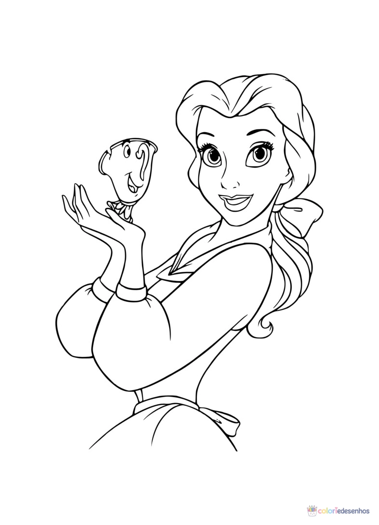 A Bela e a Fera para colorir