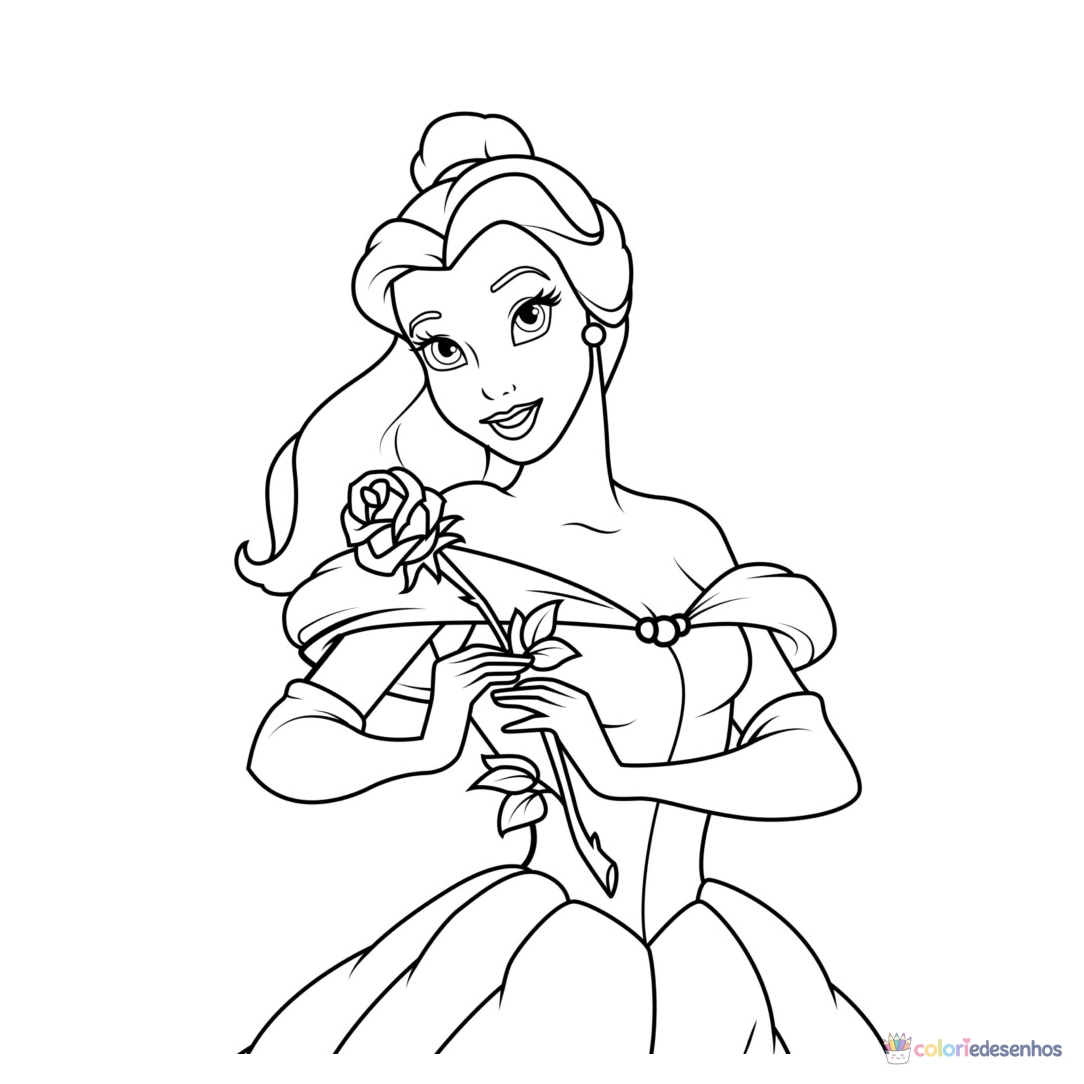 A Bela e a Fera para colorir