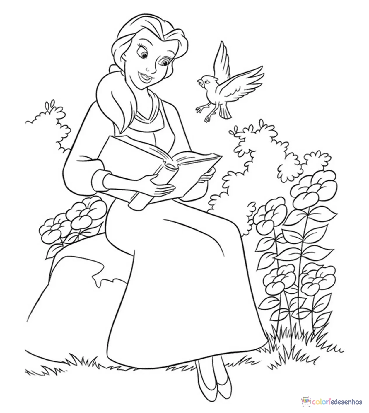 A Bela e a Fera para imprimir e colorir para colorir