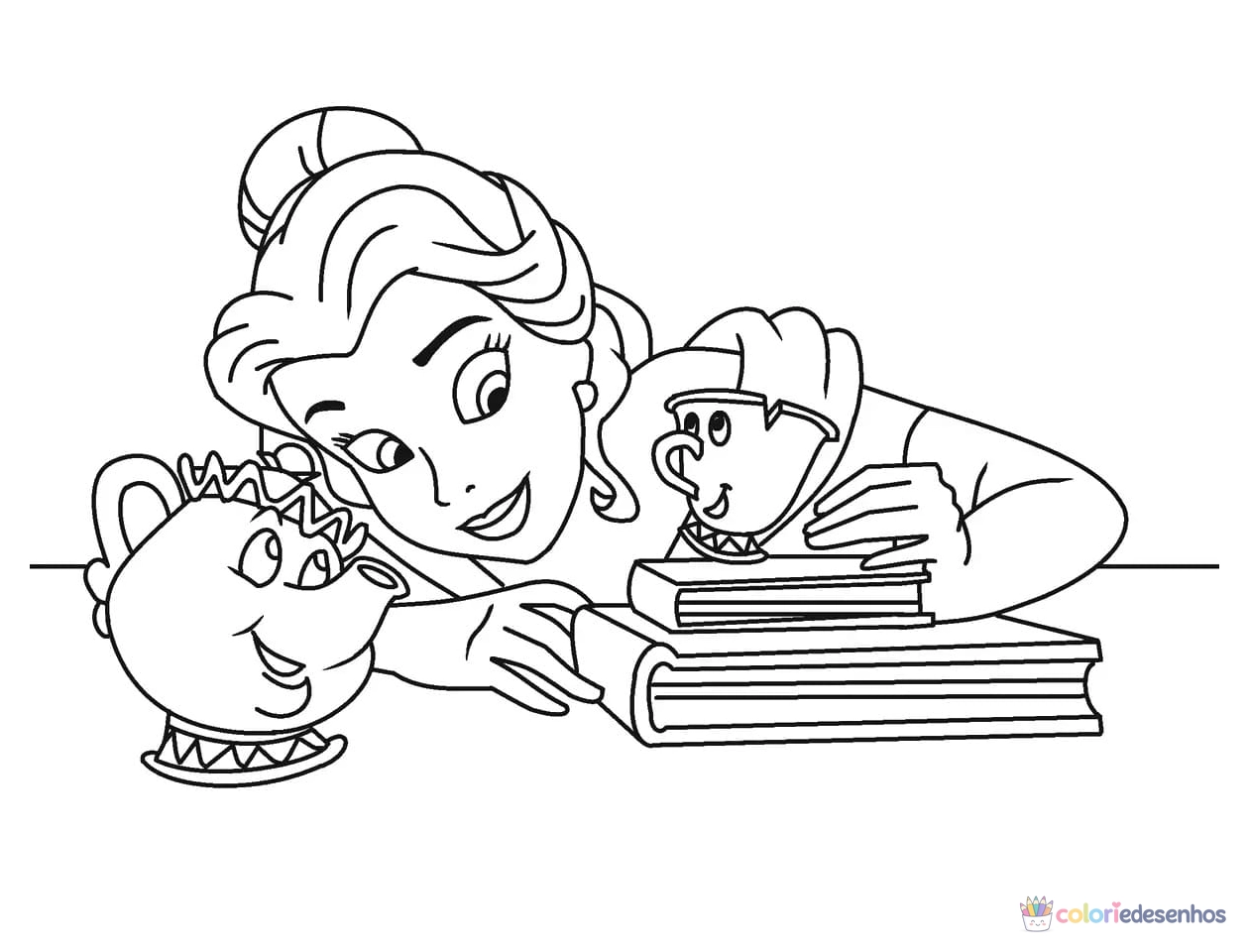 A Bela e a Fera para imprimir e colorir para colorir