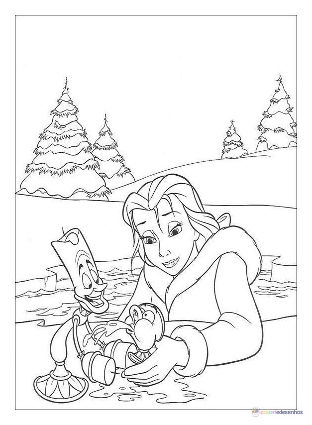 A Bela e a Fera para colorir