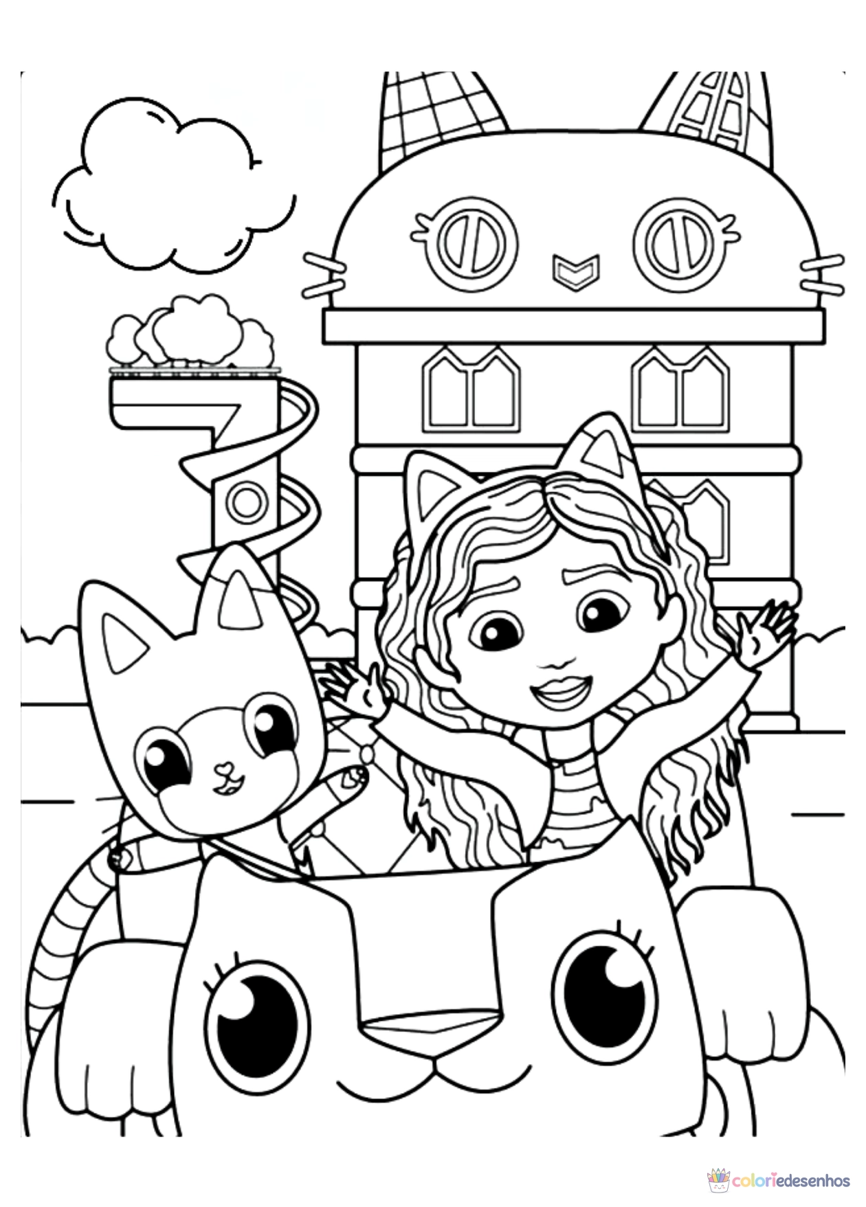 A casa mágica da Gabby para imprimir e colorir para colorir