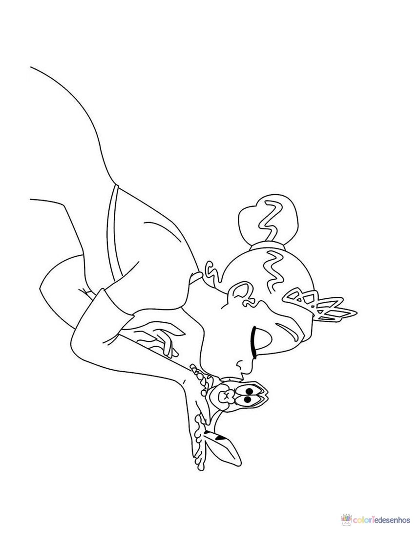 A Princesa e o Sapo para imprimir e colorir para colorir