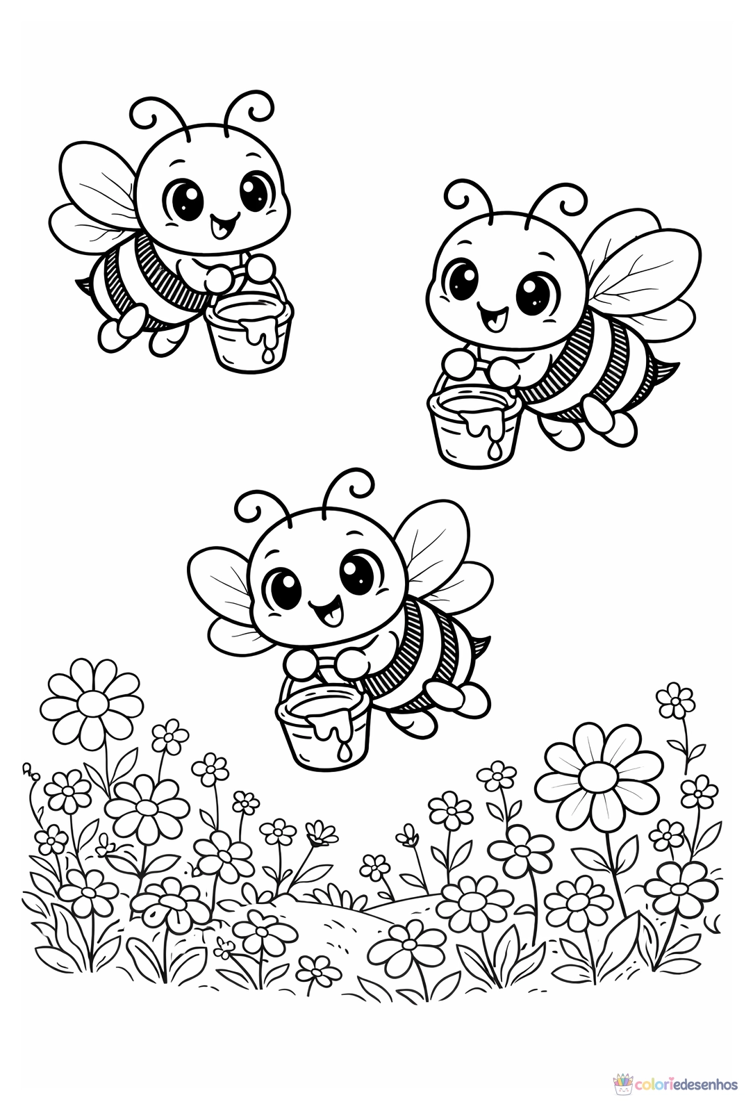 Abelhas para imprimir e colorir para colorir