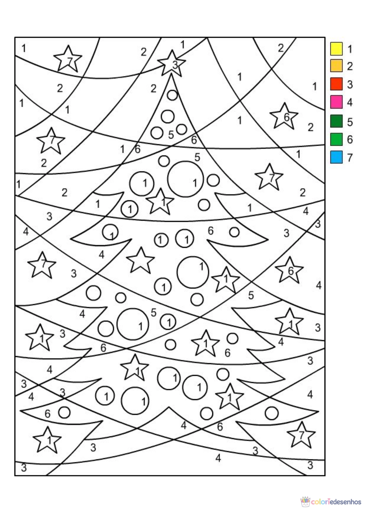Árvore de Natal para imprimir e colorir para colorir