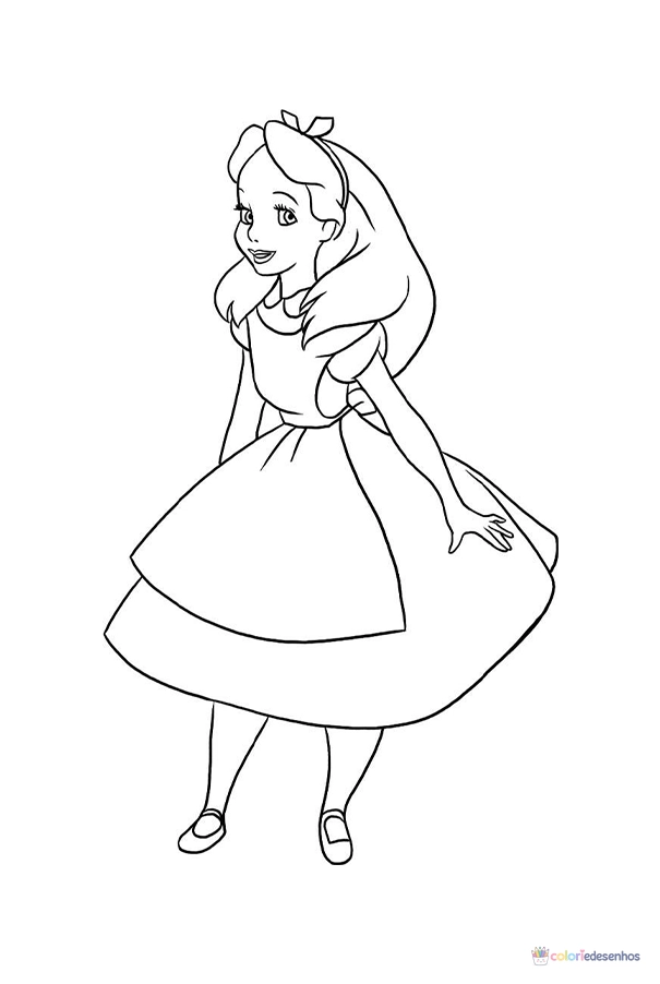 Alice no País das Maravilhas para colorir