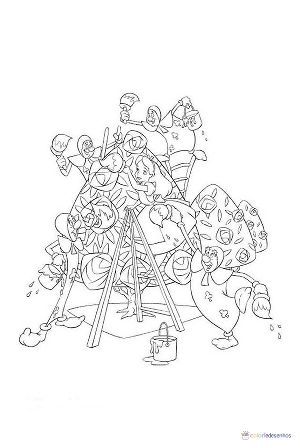 Alice no País das Maravilhas para colorir
