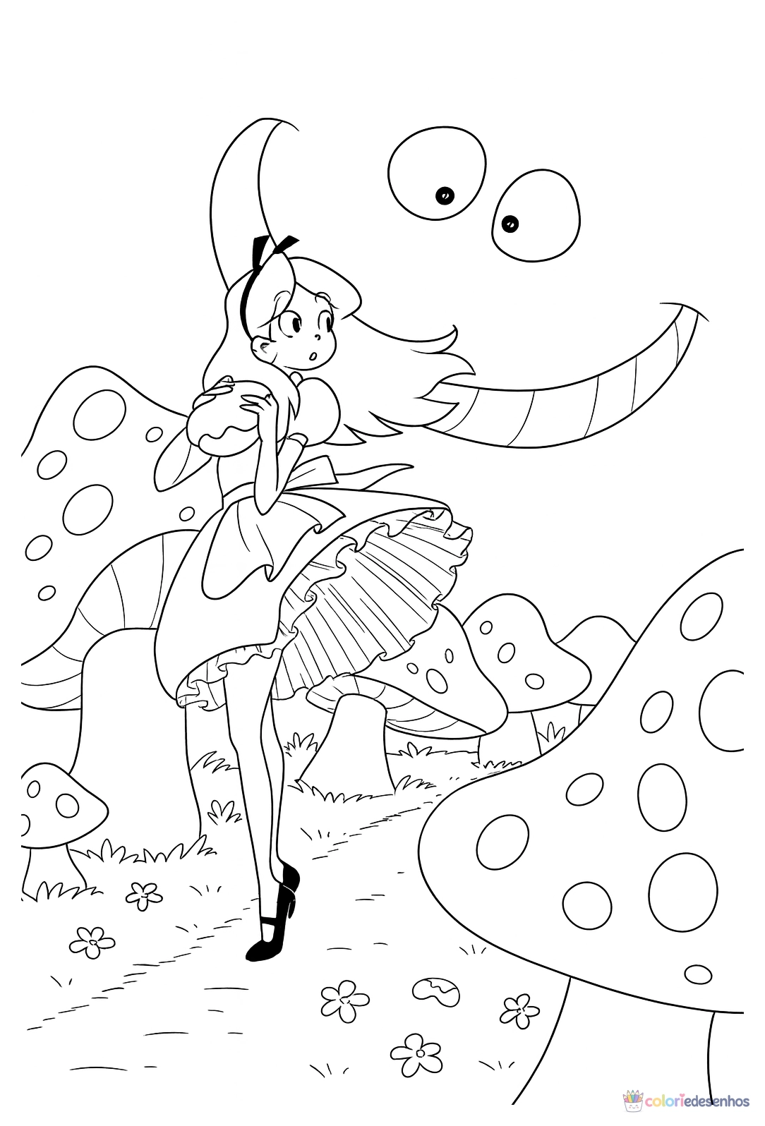 Alice no País das Maravilhas para imprimir e colorir para colorir