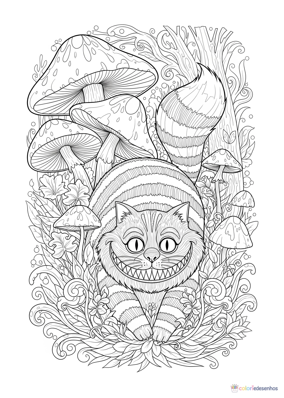 Alice no País das Maravilhas para imprimir e colorir para colorir