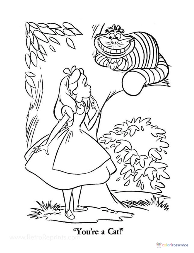 Alice no País das Maravilhas para imprimir e colorir para colorir