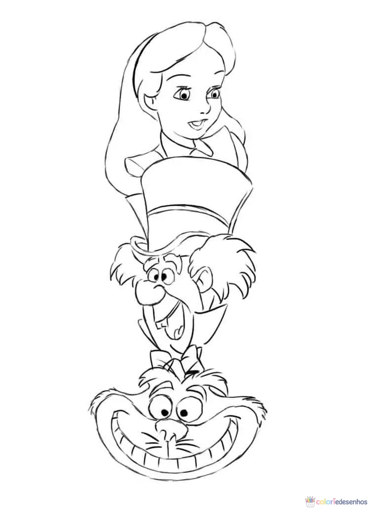 Alice no País das Maravilhas para imprimir e colorir para colorir