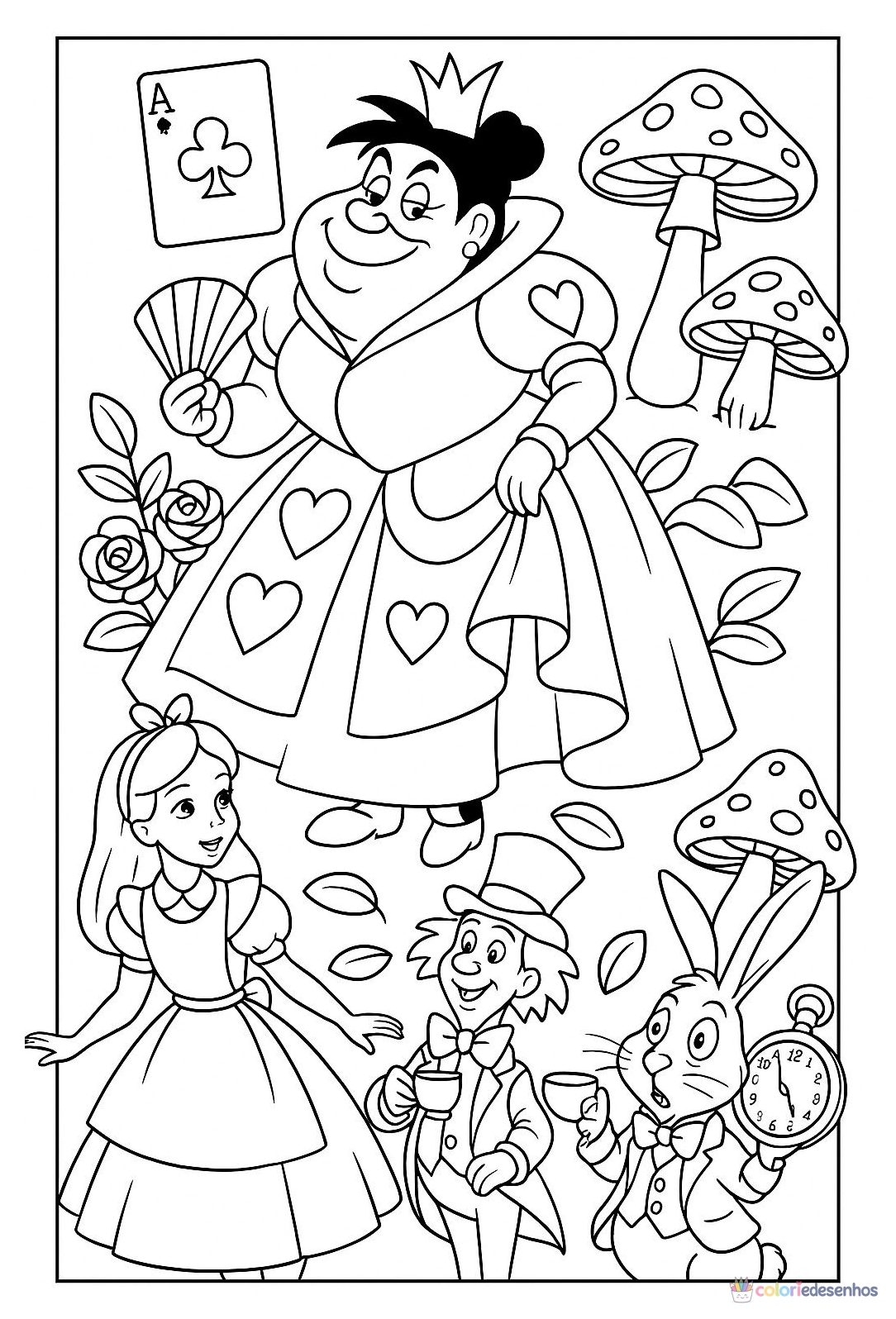 Alice no País das Maravilhas para imprimir e colorir para colorir