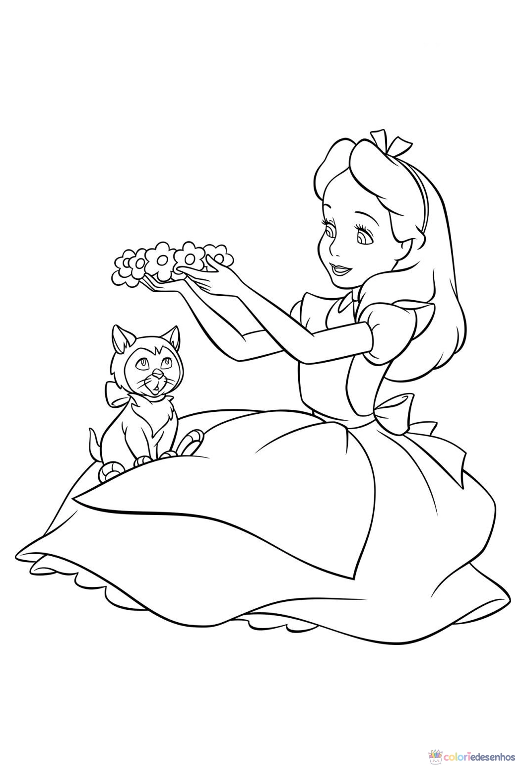 Alice no País das Maravilhas para imprimir e colorir para colorir