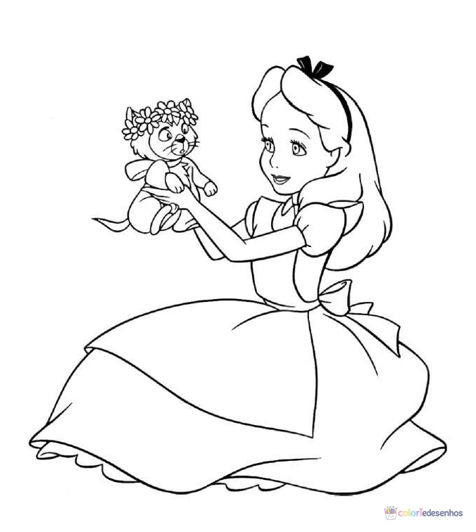 Alice no País das Maravilhas para imprimir e colorir para colorir