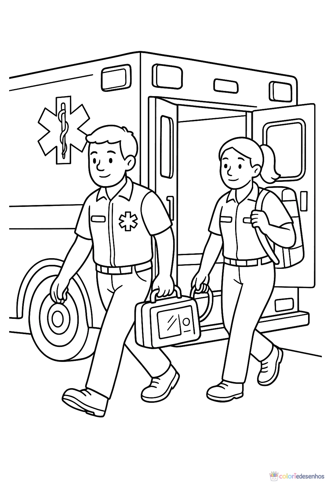 Ambulância para colorir