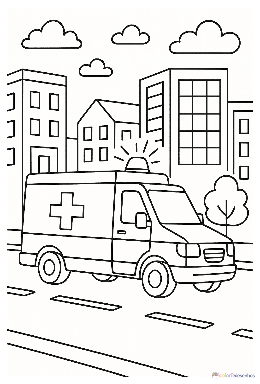 Ambulância para colorir