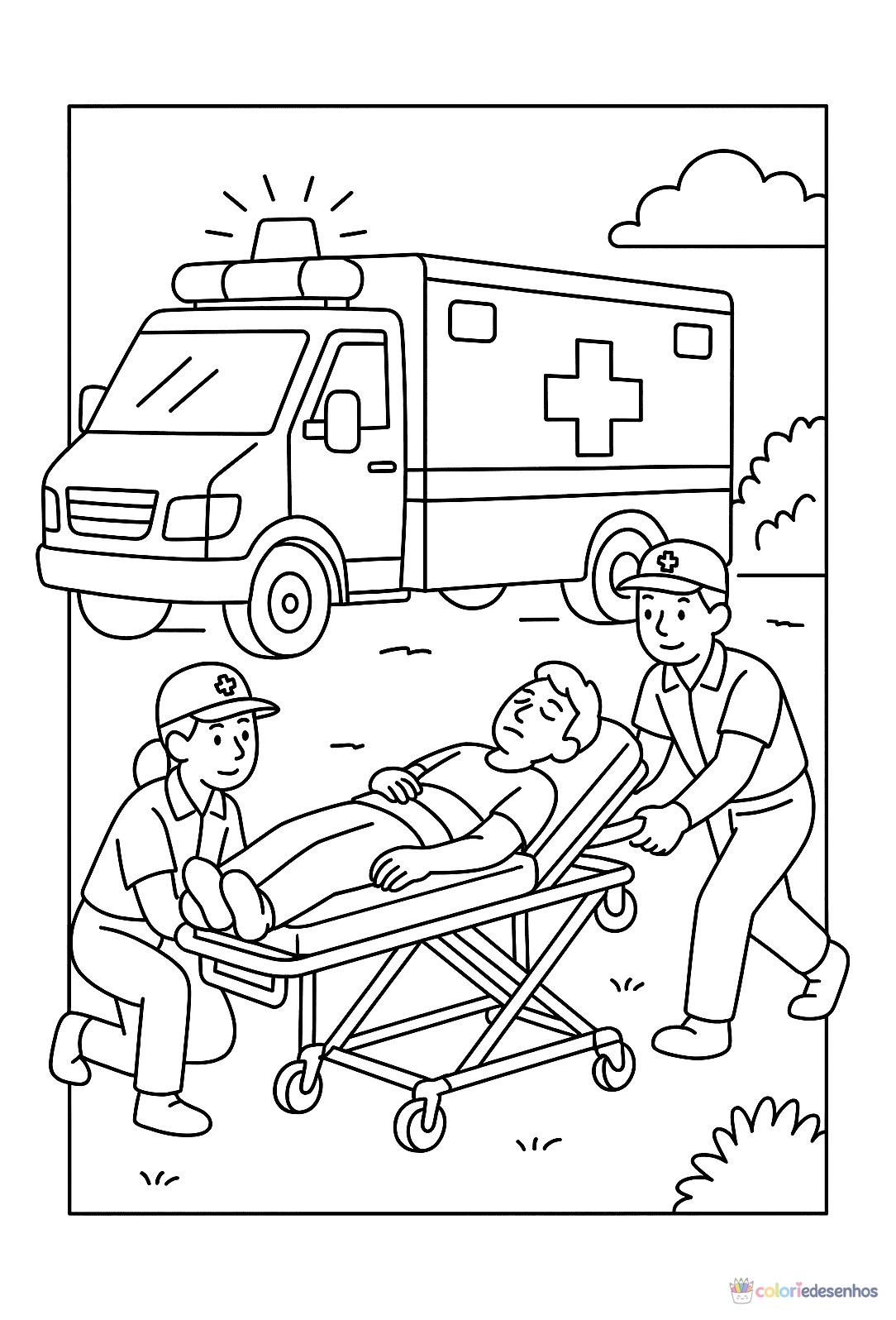 Ambulância para colorir