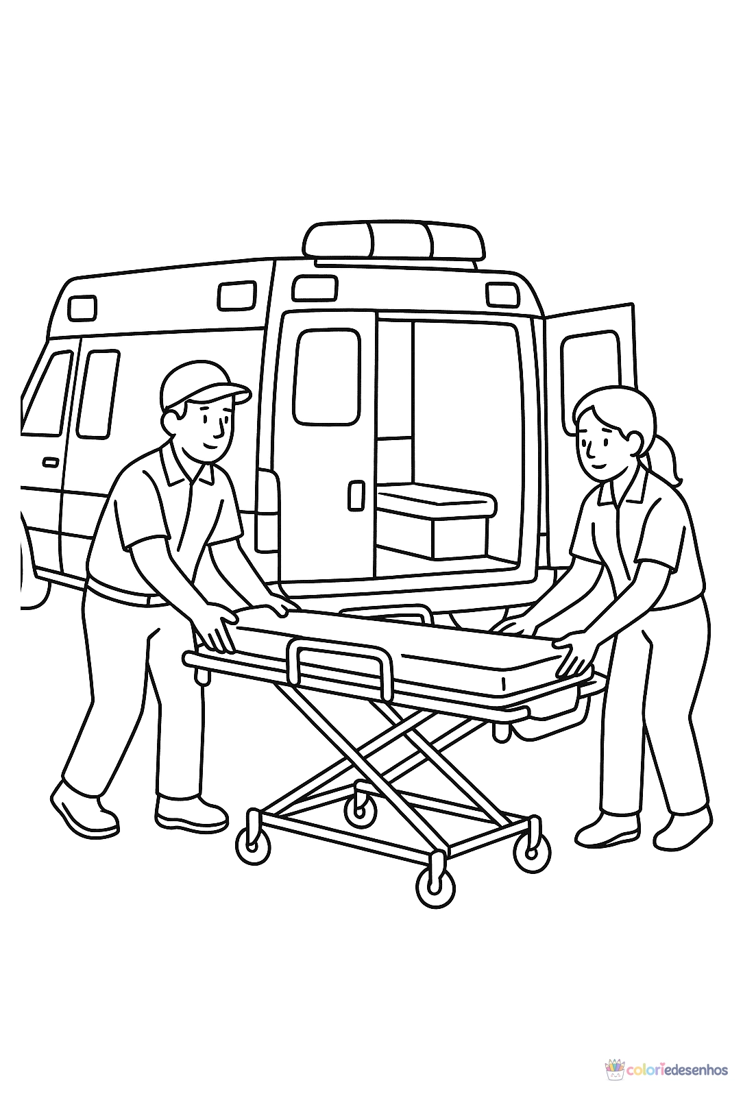 Ambulância para colorir