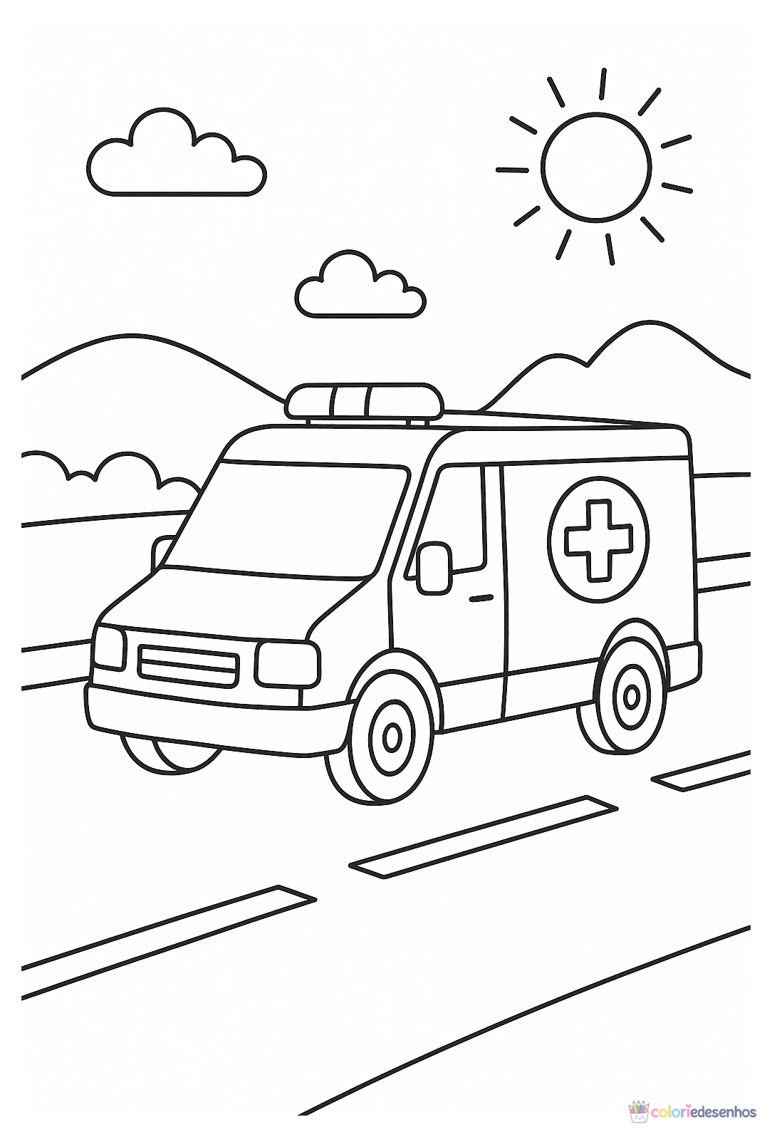 Ambulância para colorir
