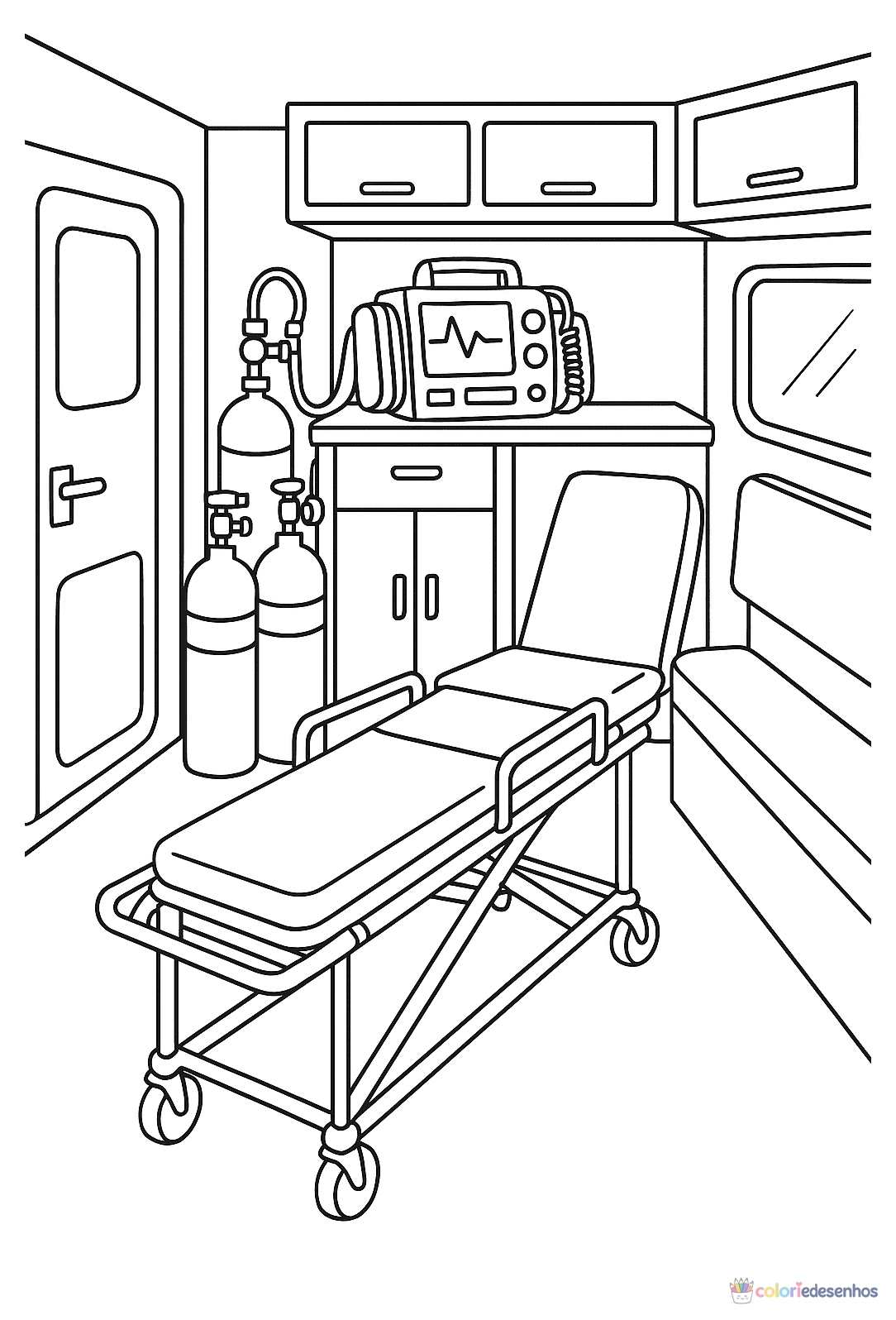 Ambulância para colorir