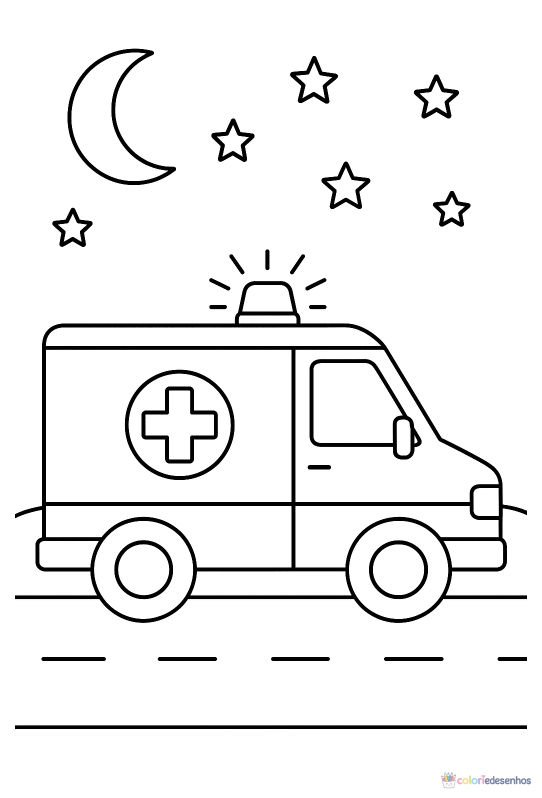 Ambulância para colorir