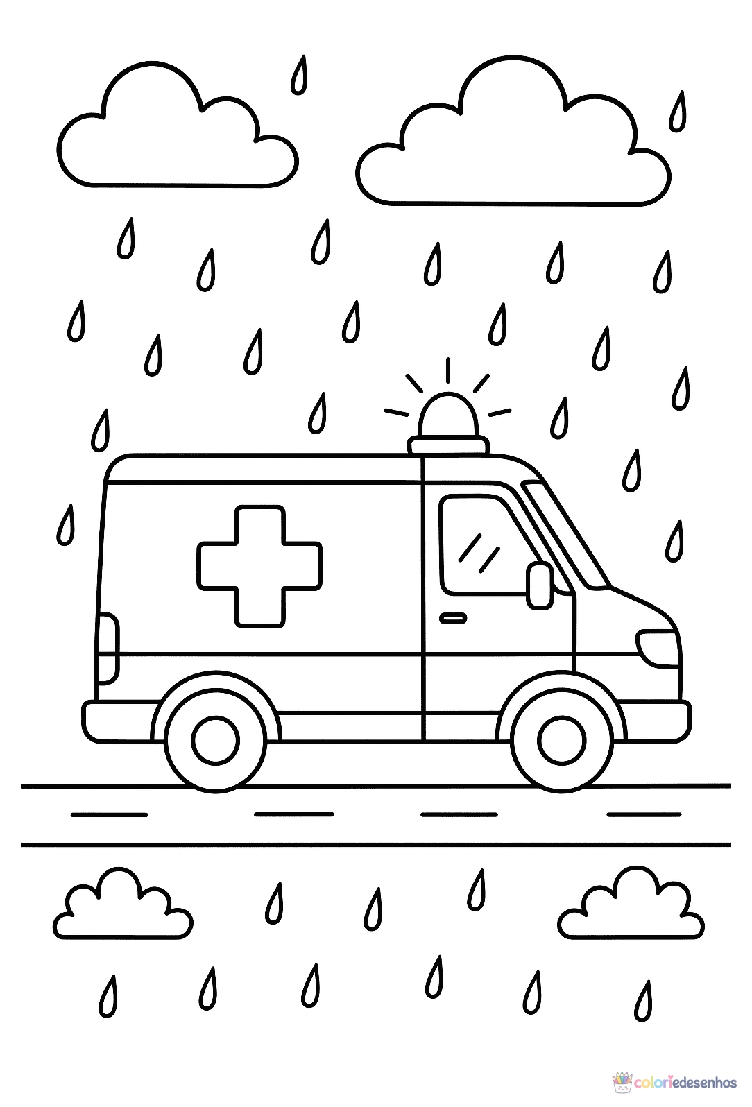 Ambulância para colorir
