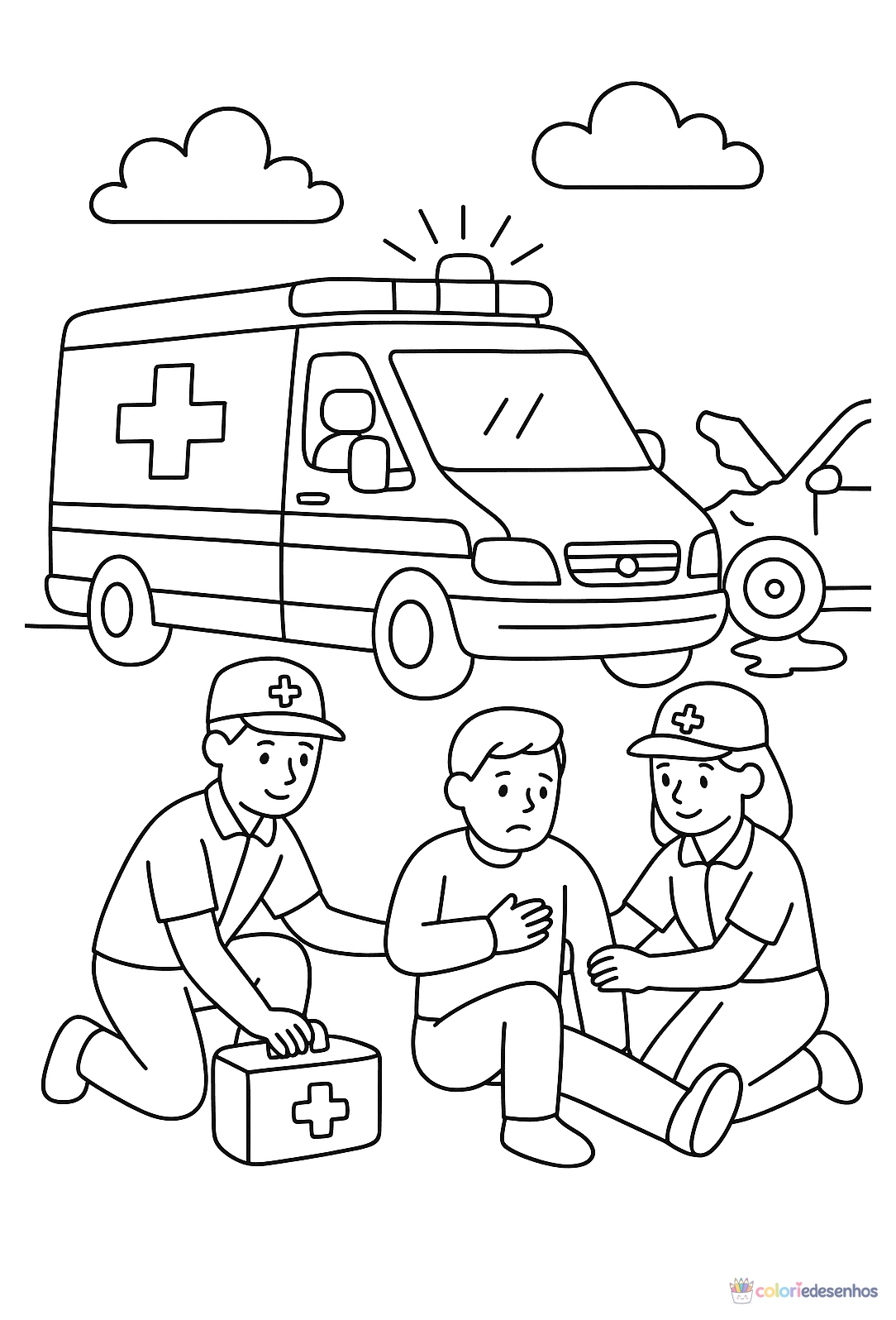 Ambulância para colorir