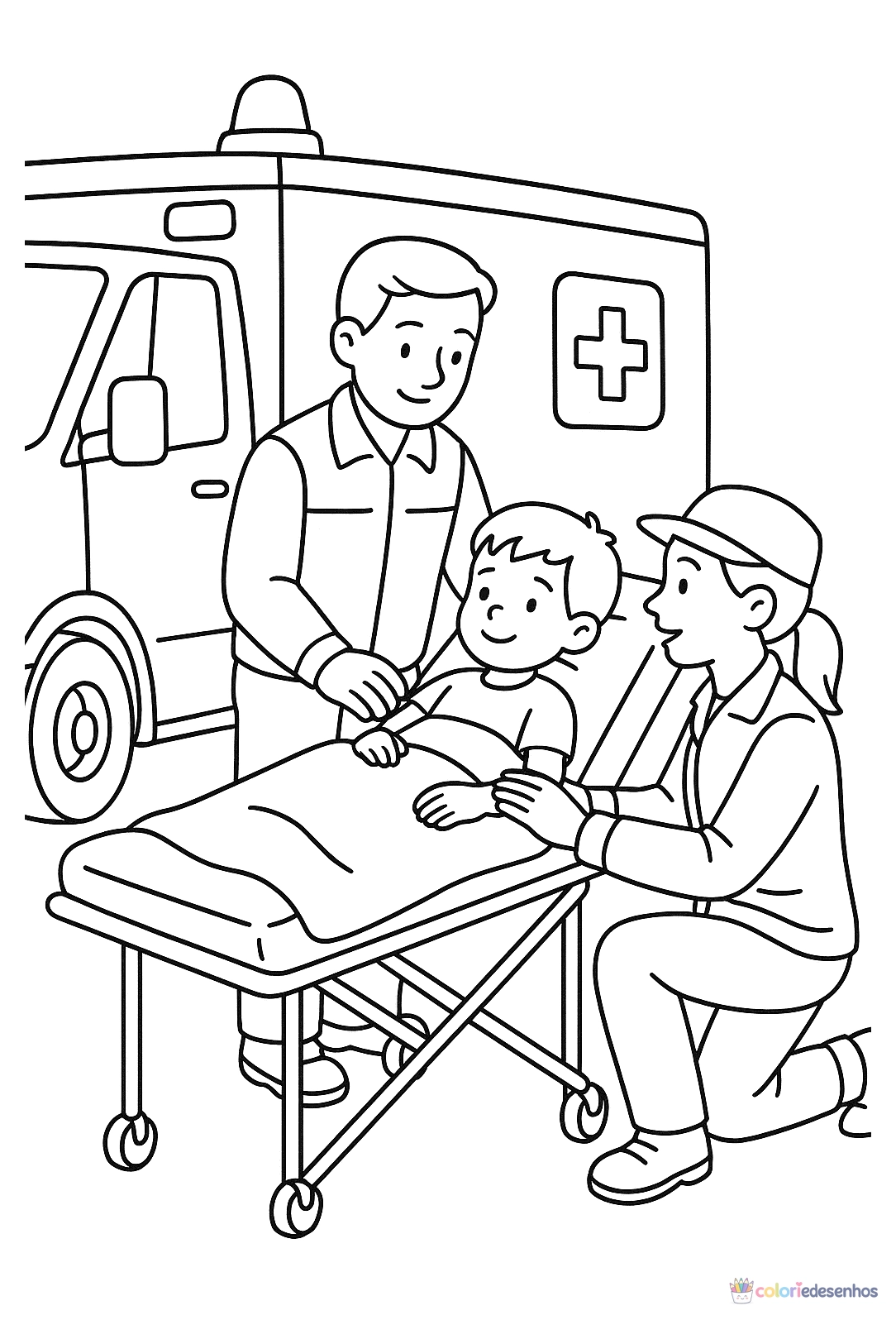 Ambulância para colorir