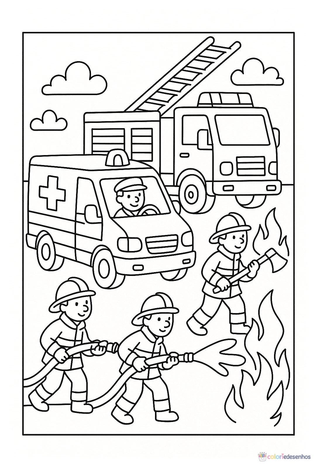 Ambulância para colorir