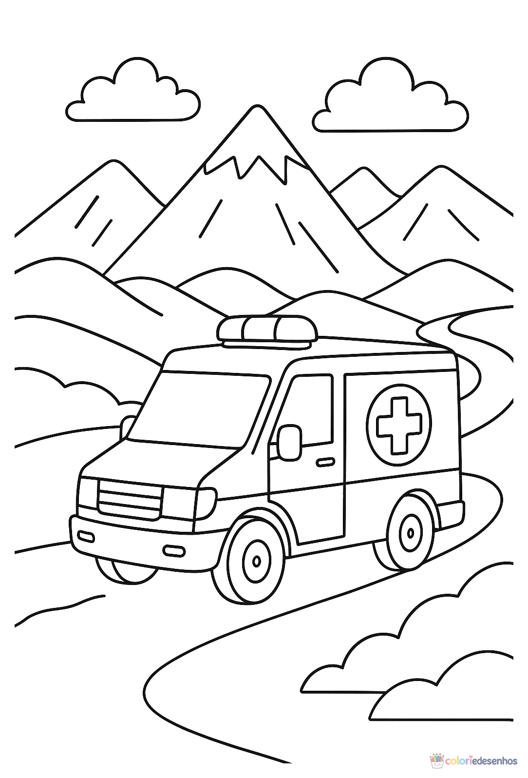 Ambulância para colorir