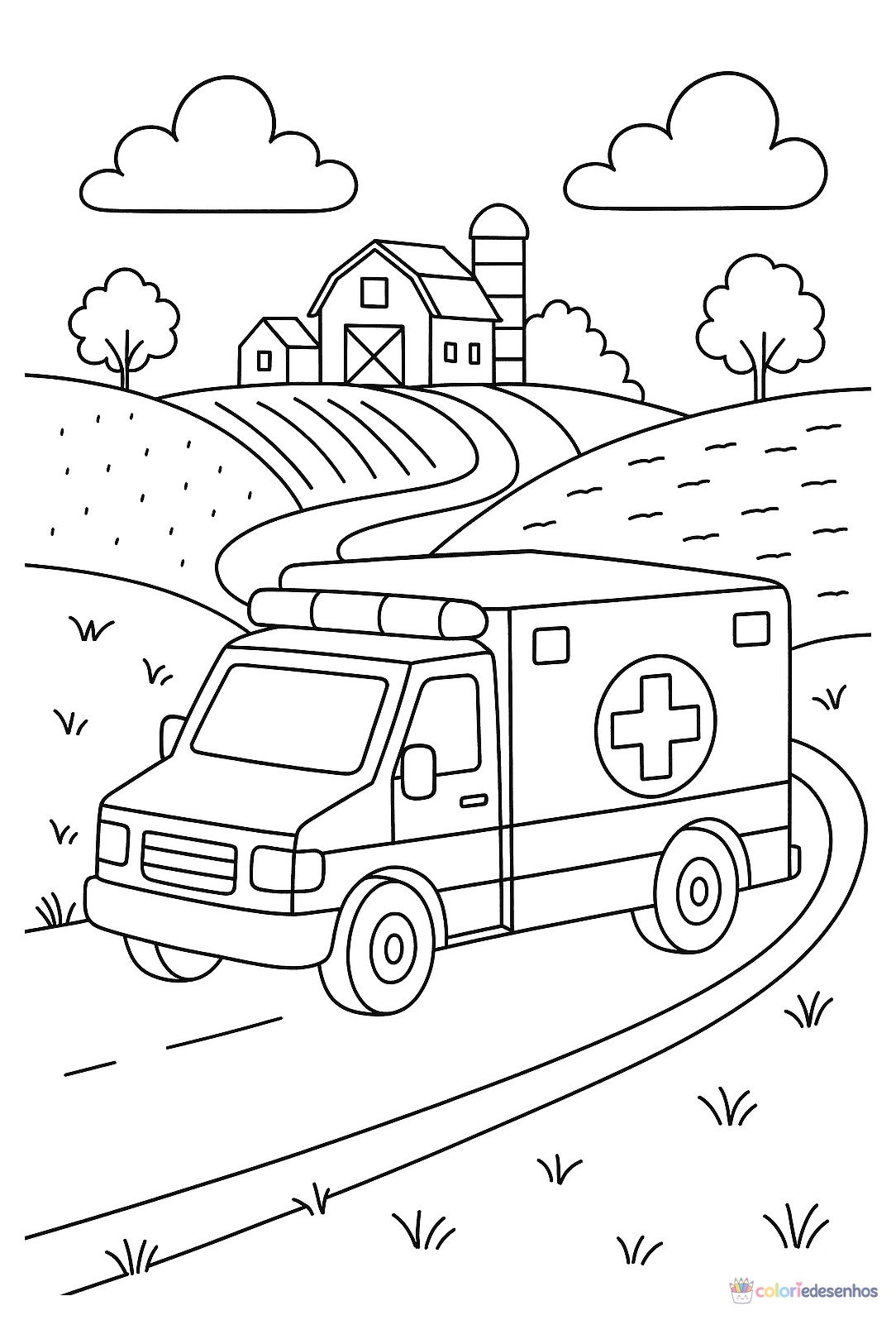 Ambulância para colorir