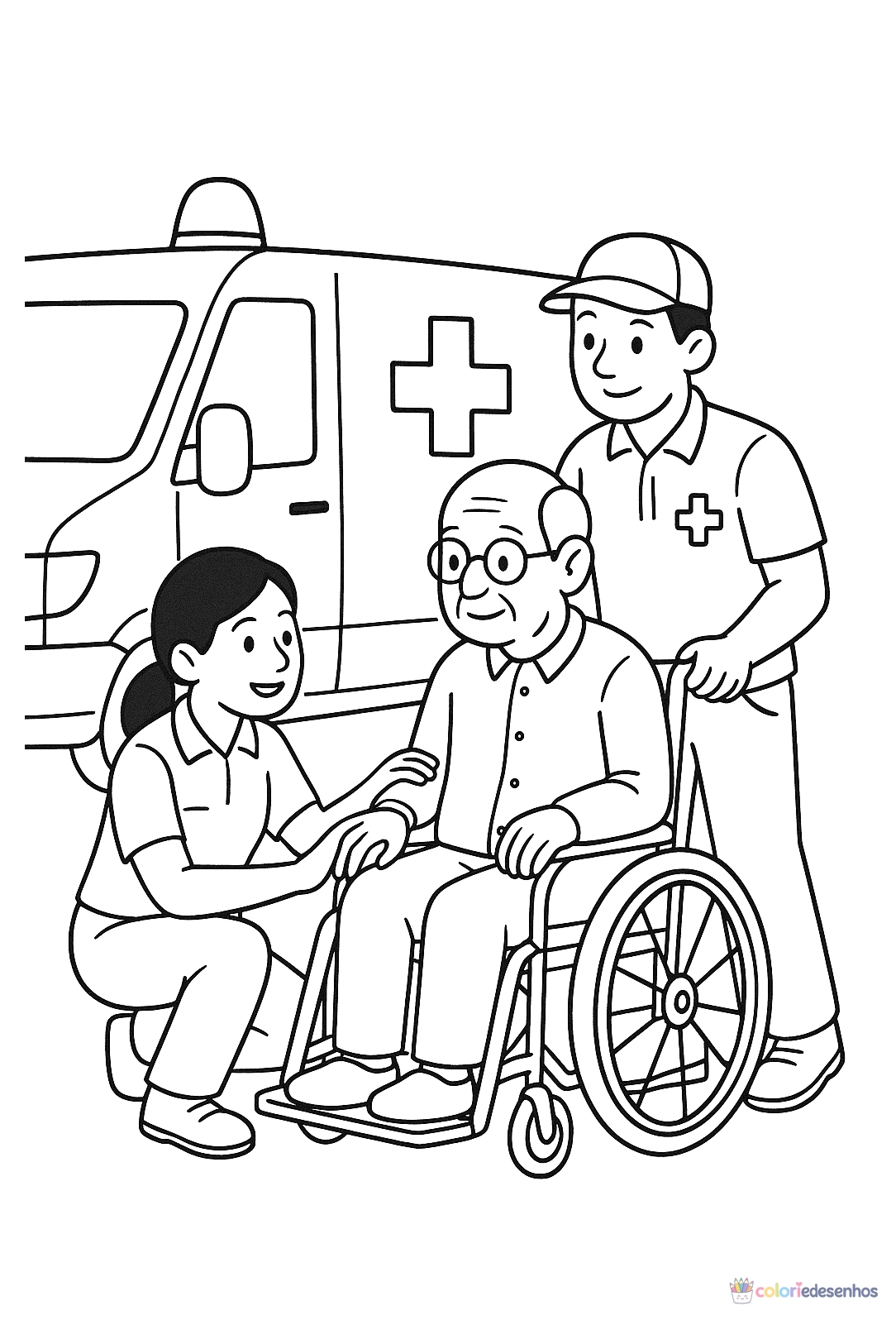 Ambulância para colorir