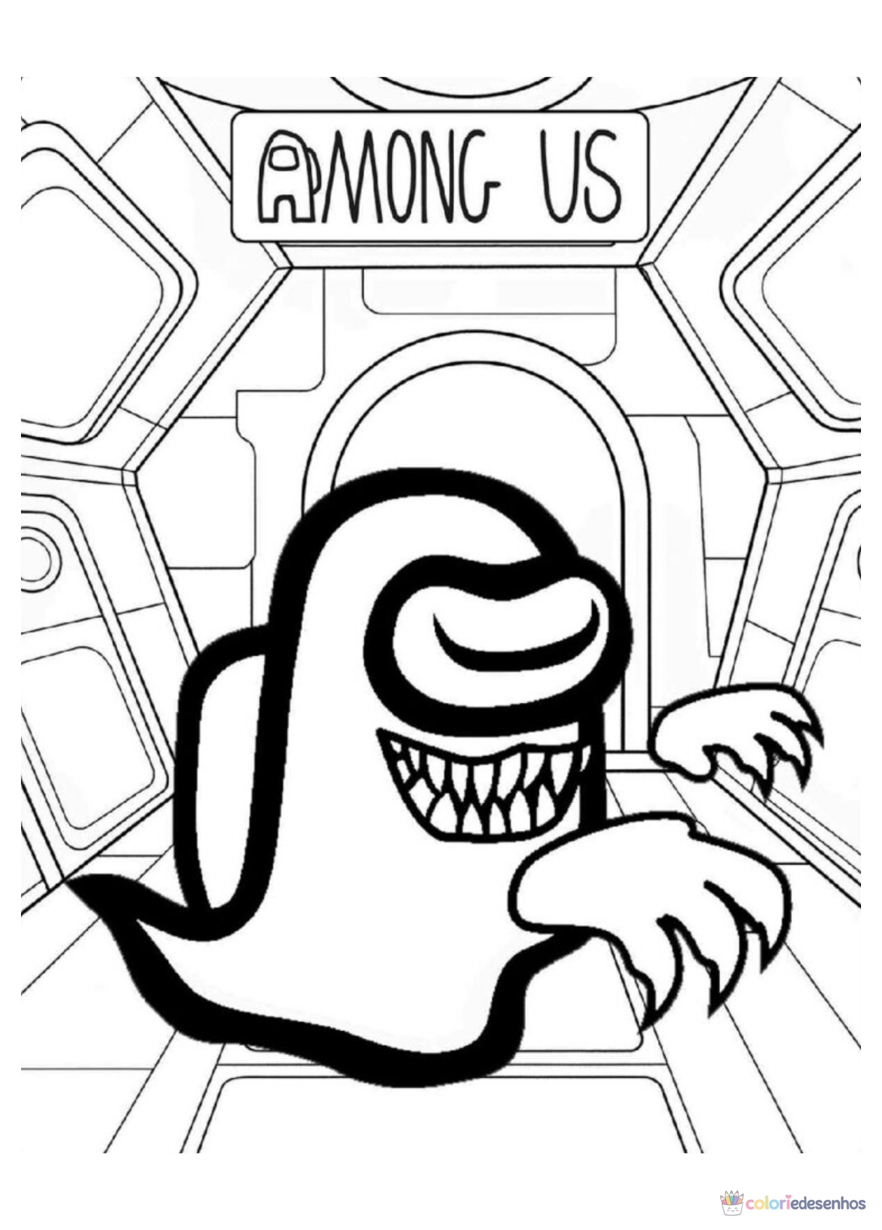Among Us para imprimir e colorir para colorir
