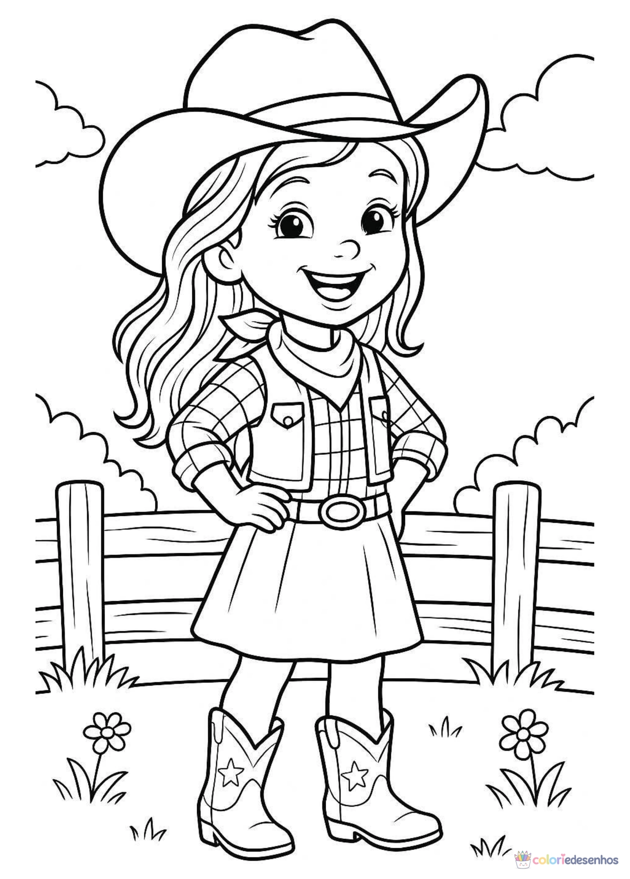 Boiadeirinha para imprimir e colorir para colorir