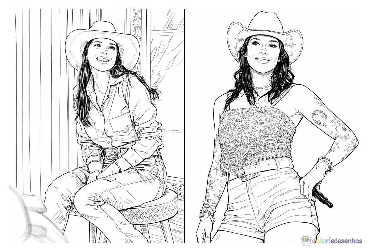 Ana Castela para imprimir e colorir para colorir