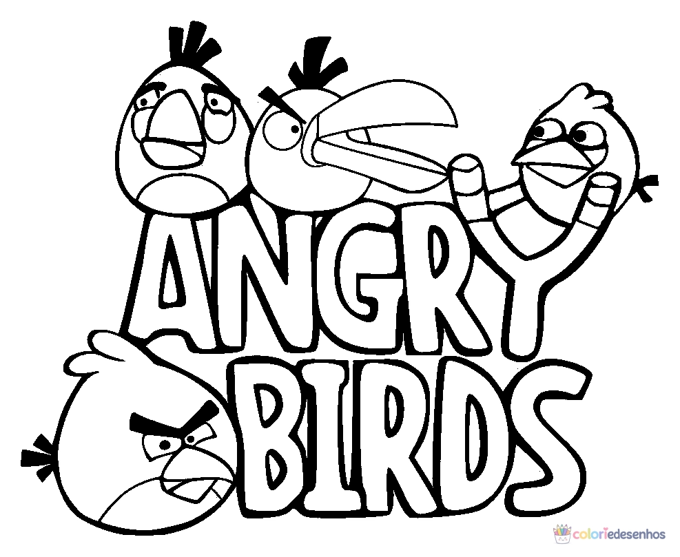 Desenhos de Angry Birds para colorir