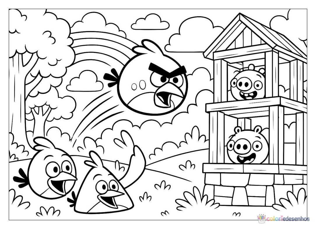 Angry Birds para imprimir e colorir para colorir