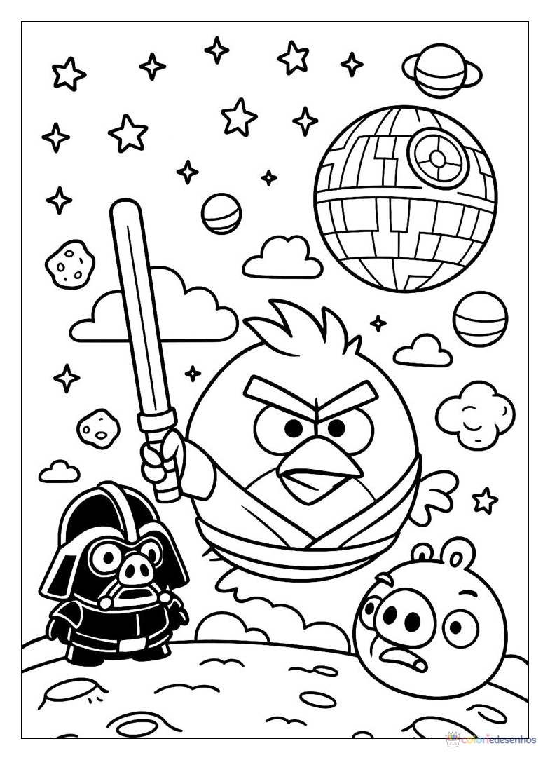 Angry Birds para imprimir e colorir para colorir