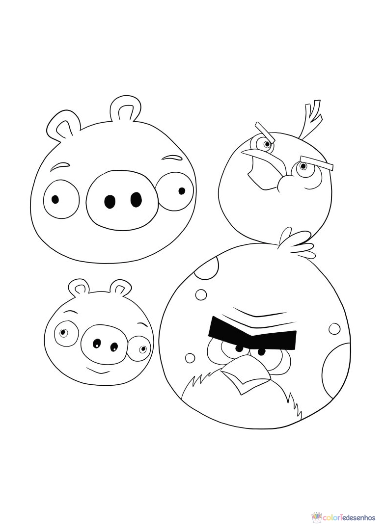 Angry Birds para imprimir e colorir para colorir