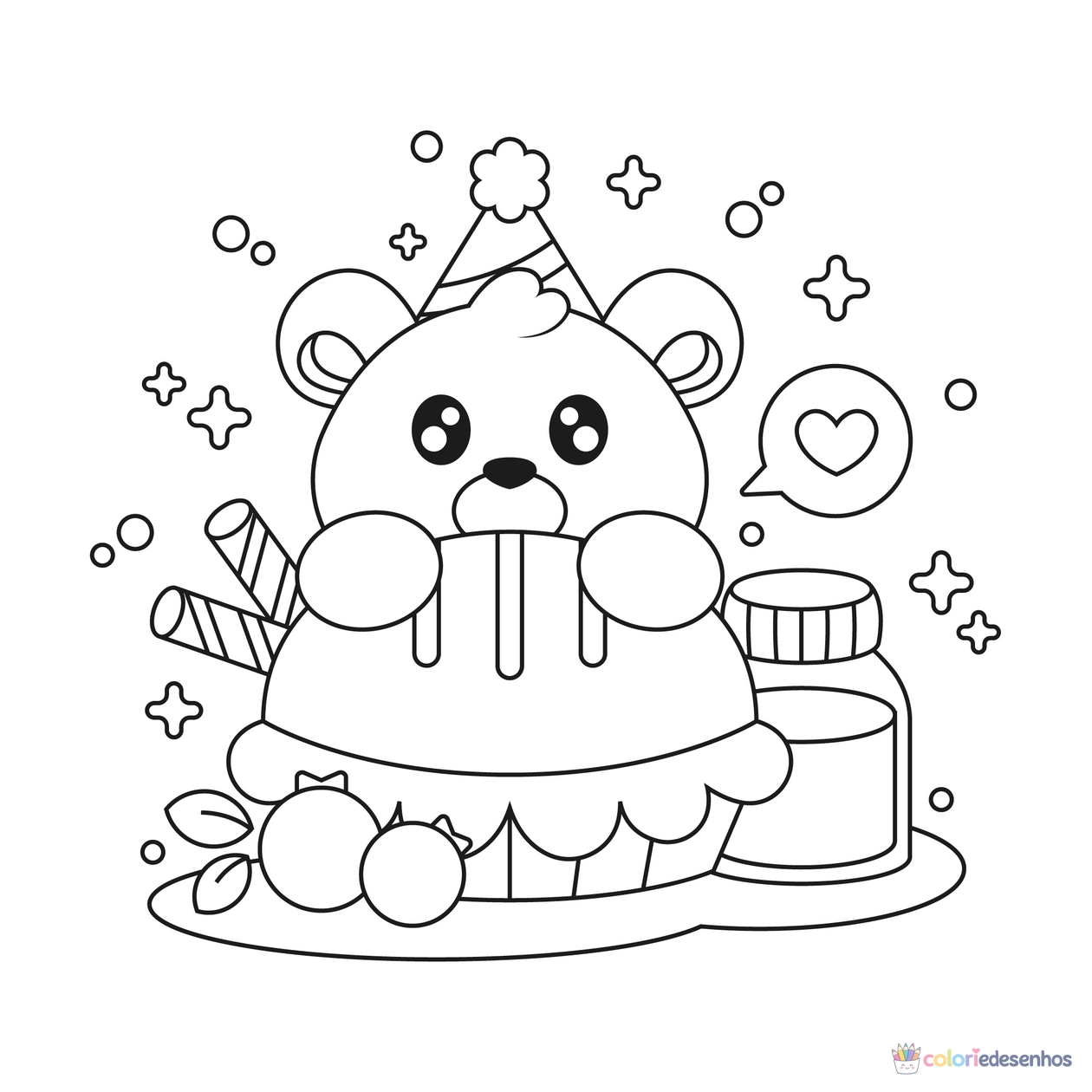 Aniversário para colorir