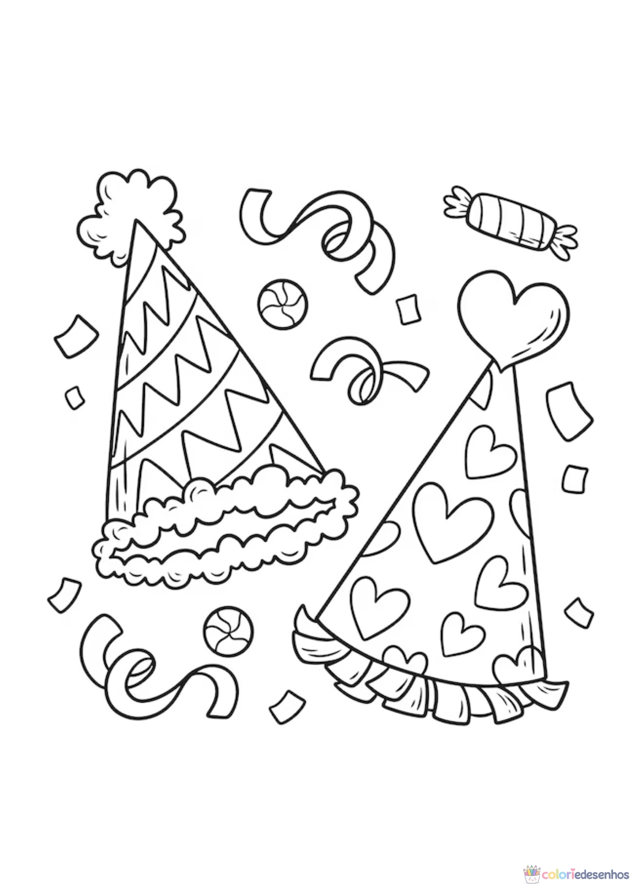 Aniversário para imprimir e colorir para colorir