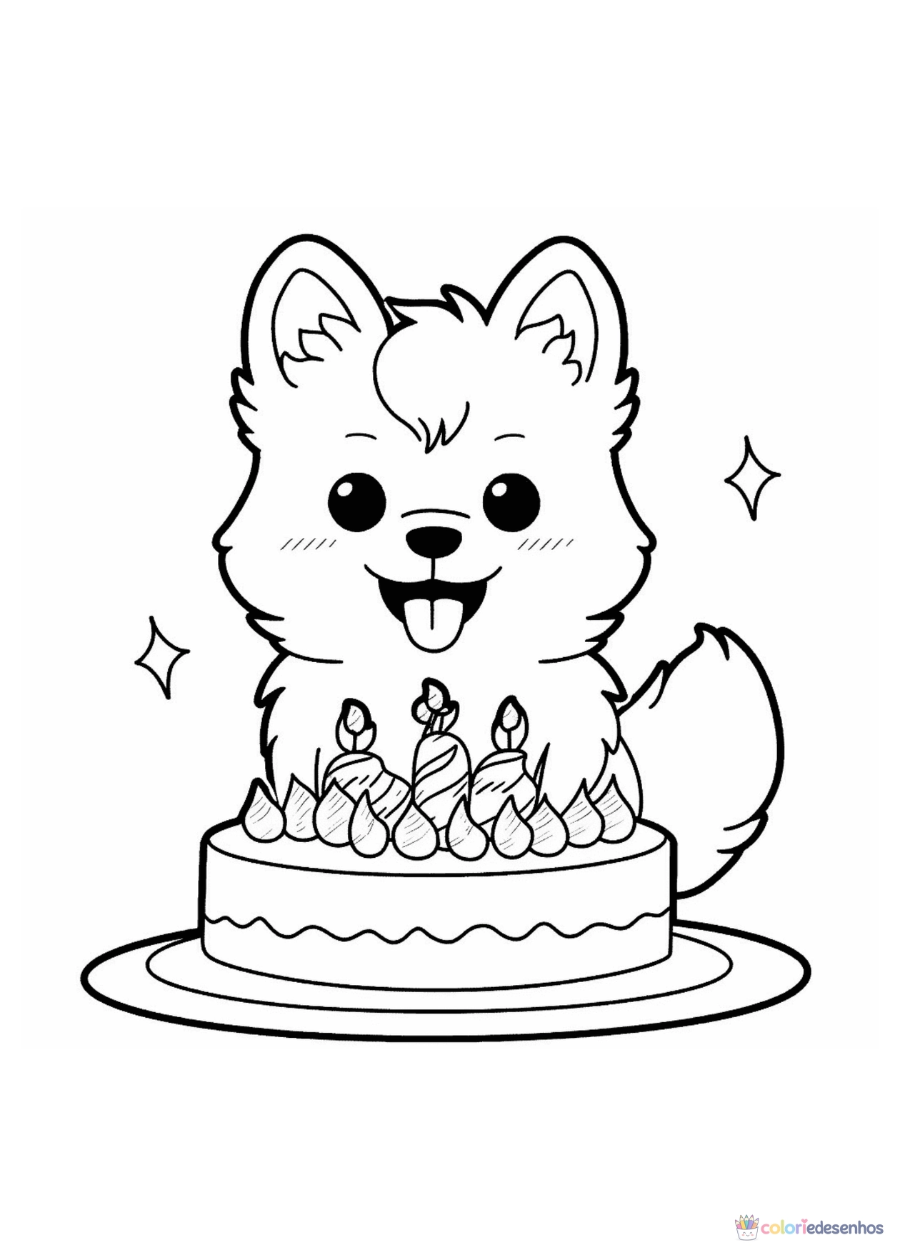 Aniversário para imprimir e colorir para colorir