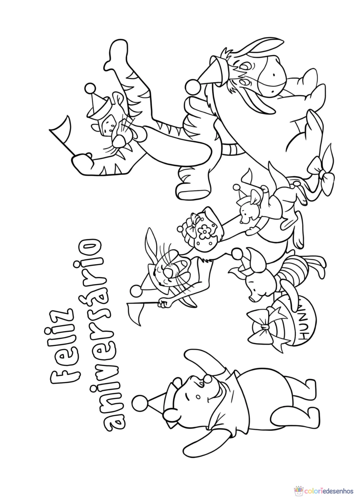 Aniversário para imprimir e colorir para colorir