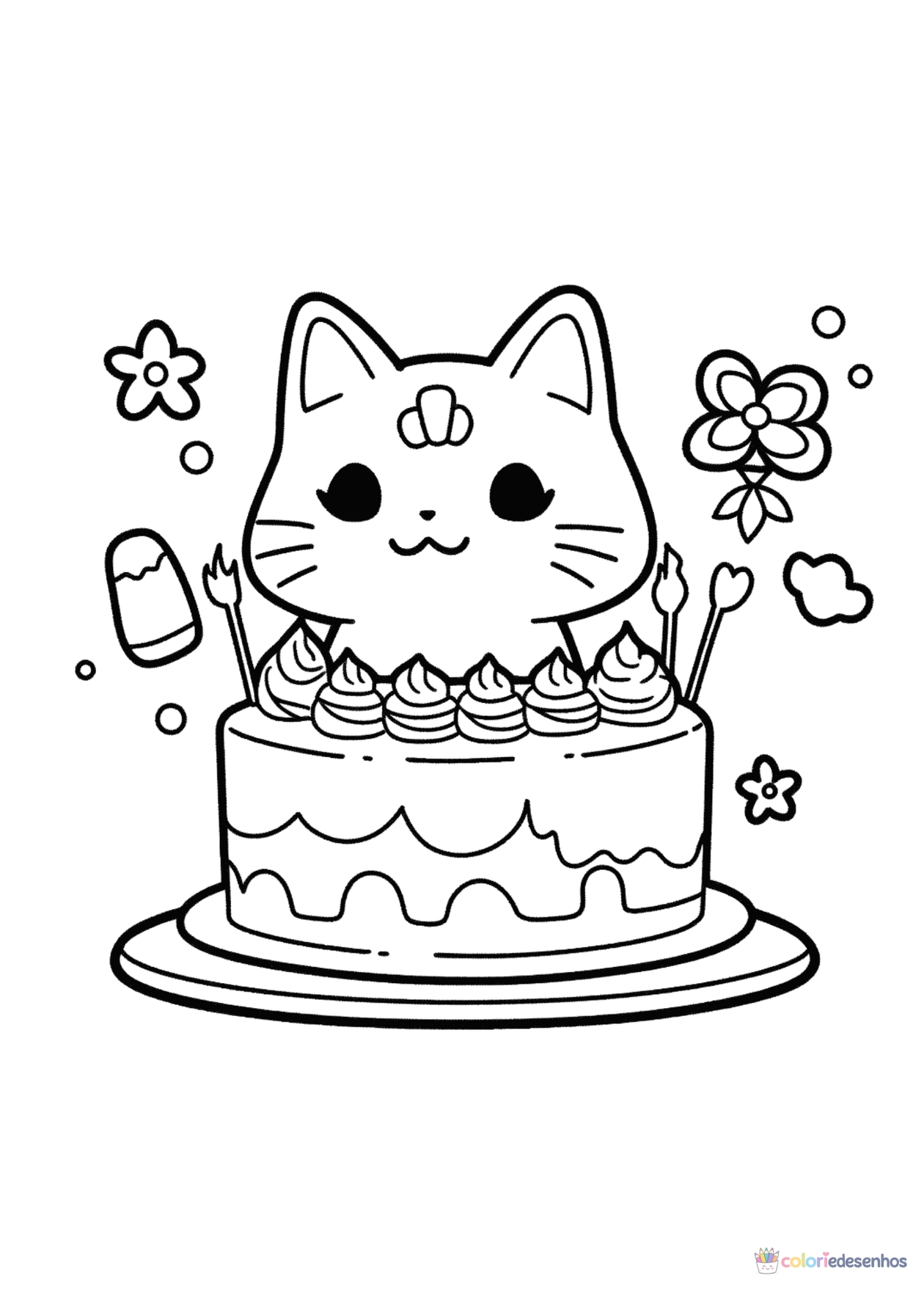 Aniversário para imprimir e colorir para colorir