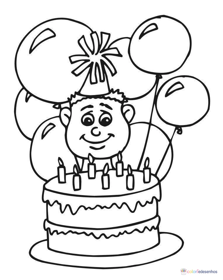 Desenhos de Aniversário para colorir