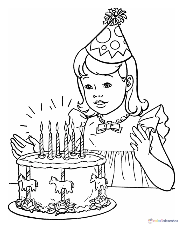 Aniversário para colorir