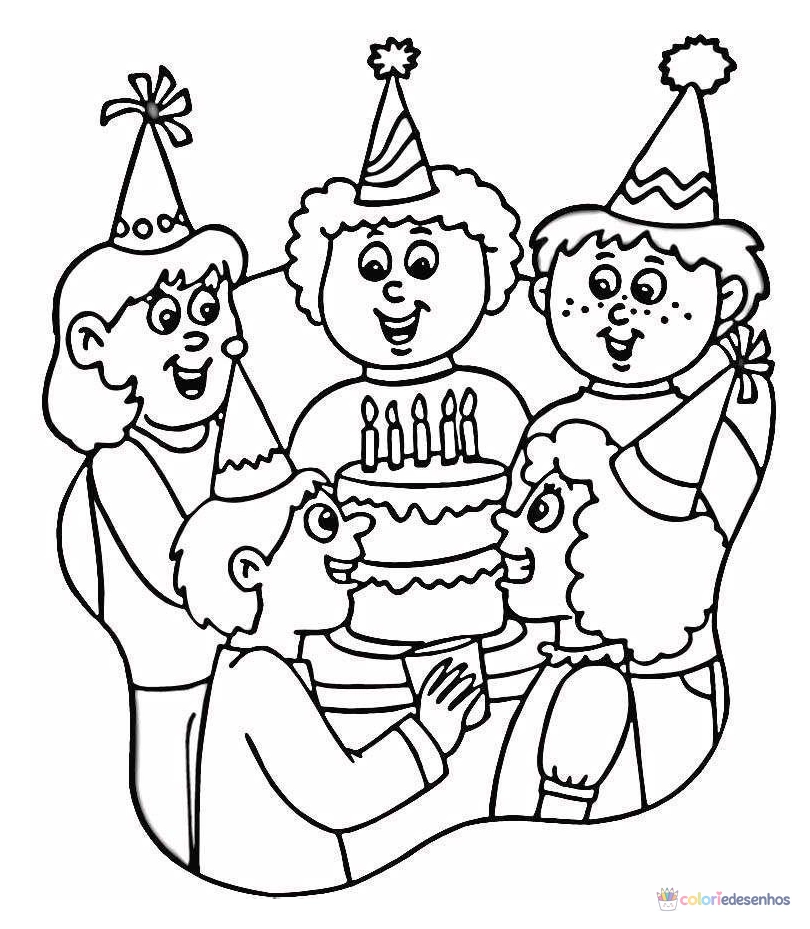 Aniversário para colorir