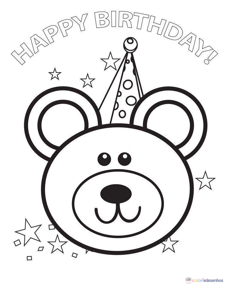 Aniversário para colorir