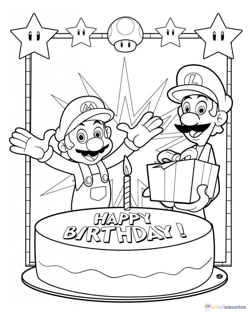 Aniversário para colorir