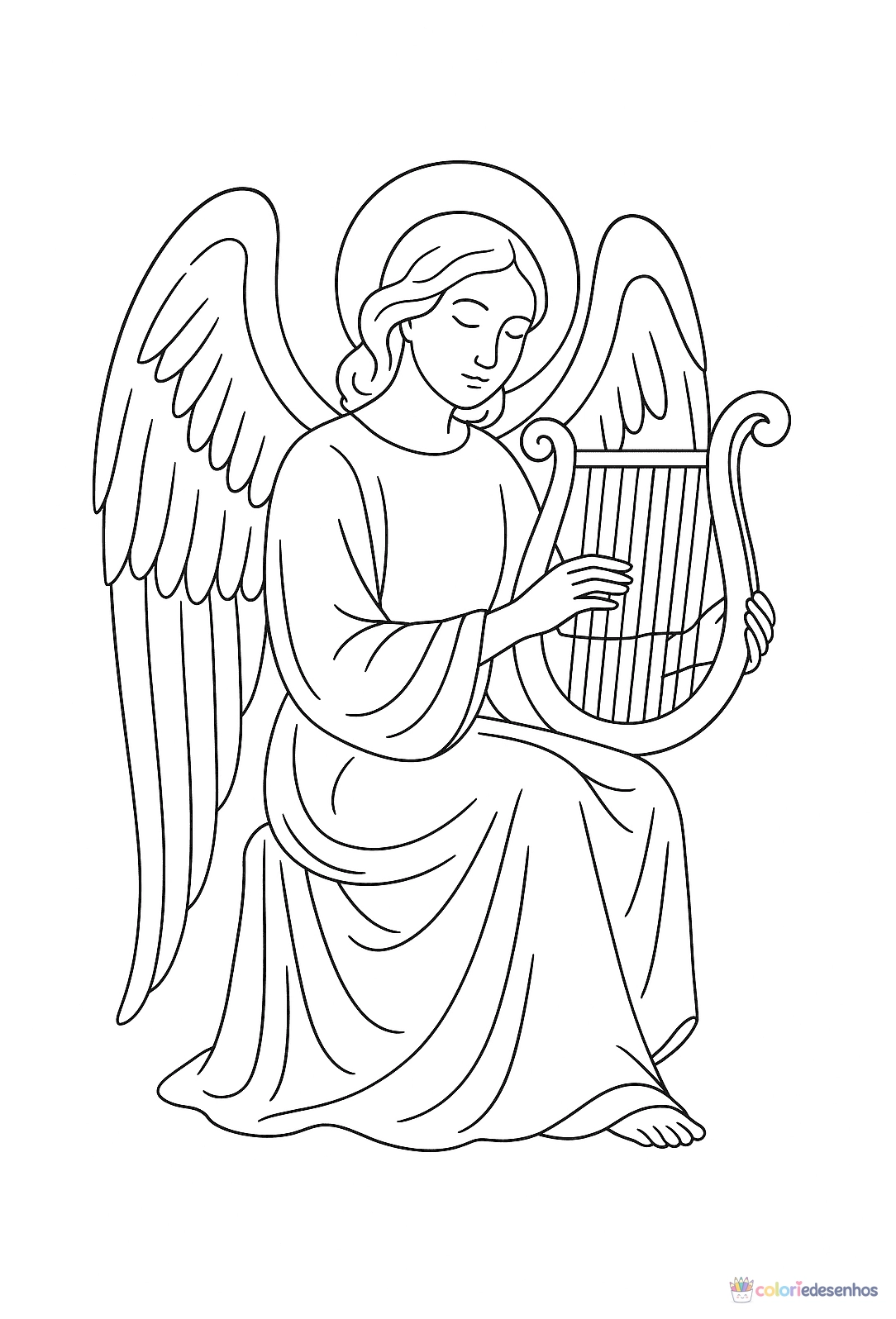 Desenhos de Anjos para colorir